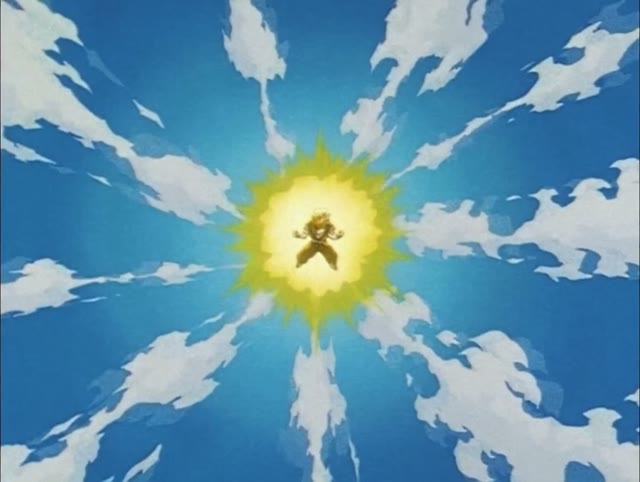 Still from the Super Saiyan 3 scene in Dragon Ball
