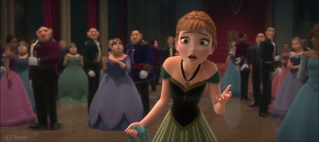 Still from the Elsa Runs Away scene in Frozen