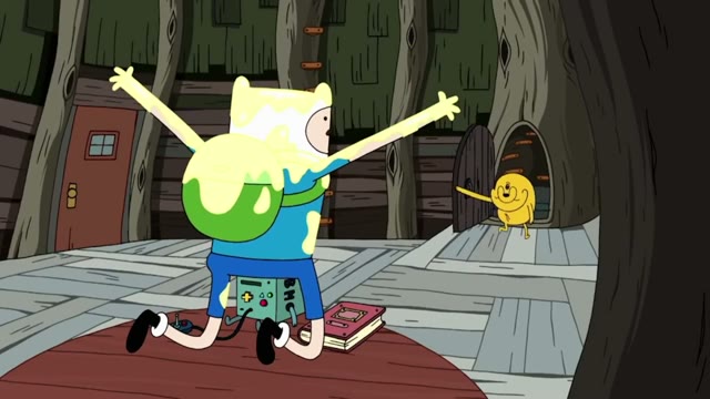 Still from the Finn Maniacote scene in Adventure Time