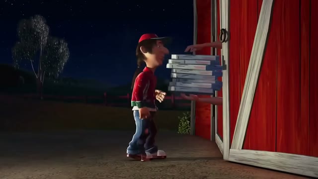 Still from the Pizza scene in O Segredo dos Animais